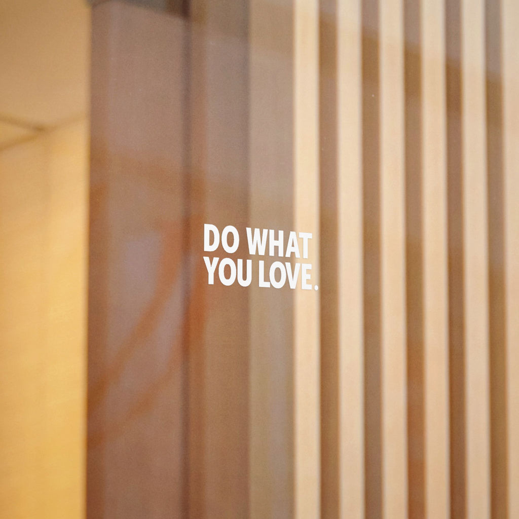 Do What You Love Die-Cut Sticker (White) — Motivational Vinyl Sticker for Laptops, Water Bottles & Mirrors